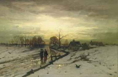 Schneeszene: Sonnenuntergang, 19. Jahrhundert